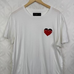 Abercrombie & Fitch Pride Capsule Flip Sequin Heart White Tee Size XL