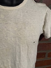 60s 70s Distressed T Shirt Thrashed Paperthin Shoulder Tear Safety Pin