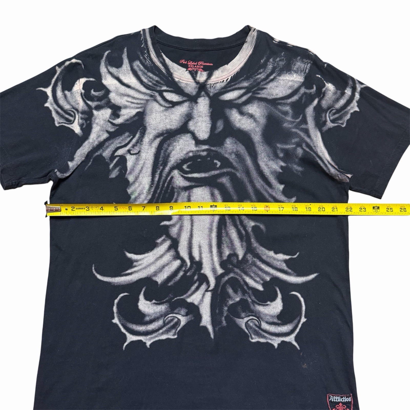 Affliction Paul Booth Leaf Man Graphic TShirt Size XXL Y2K Distressed Cyber Goth gallery