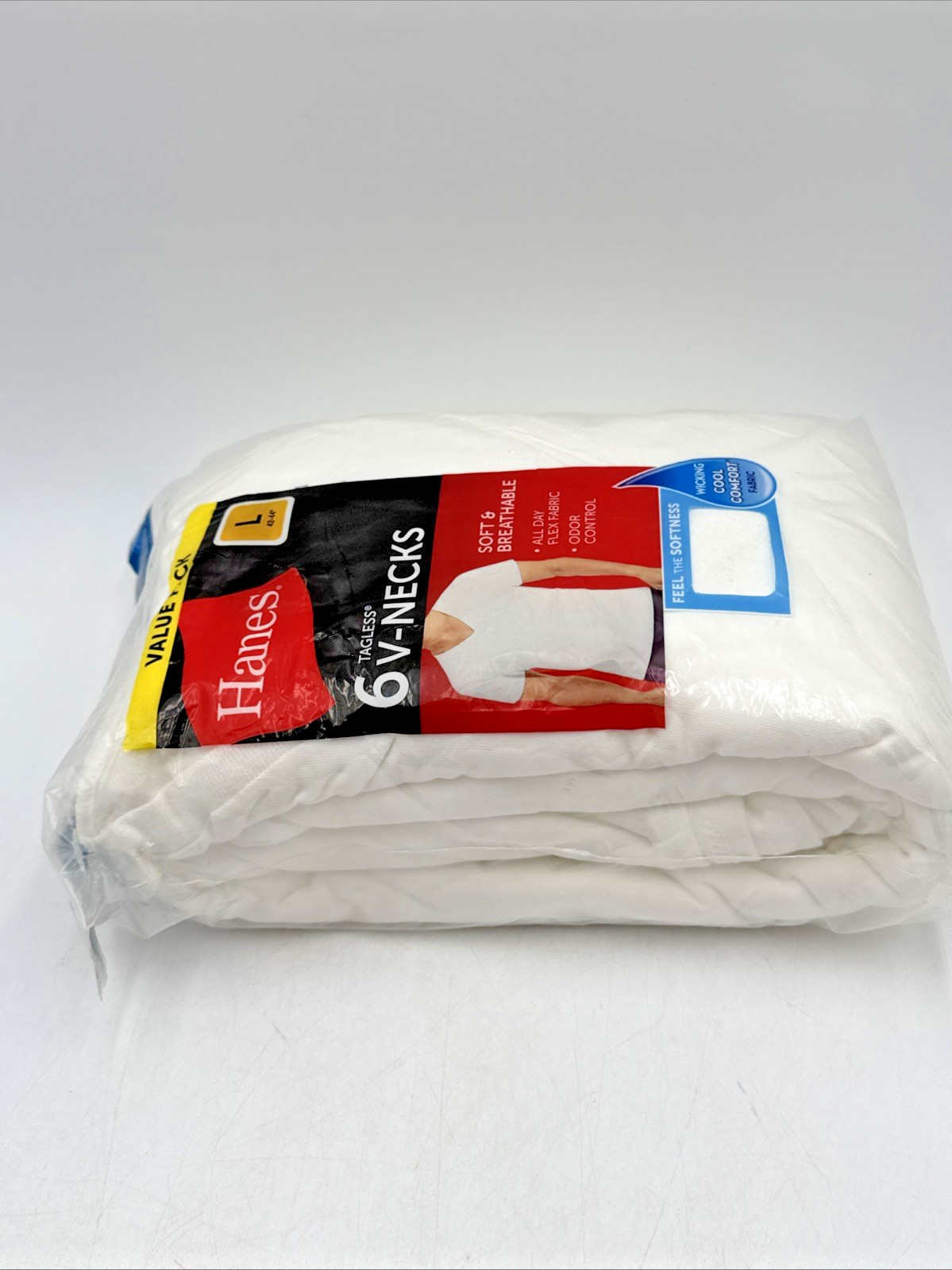 Hanes 777VP6 Men's T-Shirt, Size L - White (6 Piece) gallery