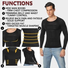 Men’s Slimming Body Shaper Tummy Control Shapewear Compression T-Shirt Vest Tops