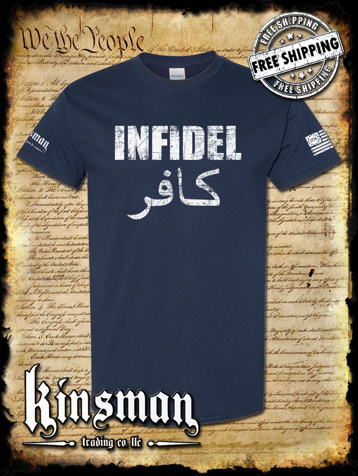 Infidel T-Shirt - USA Patriotic Freedom AR-15 Military Pro Gun Rights gallery