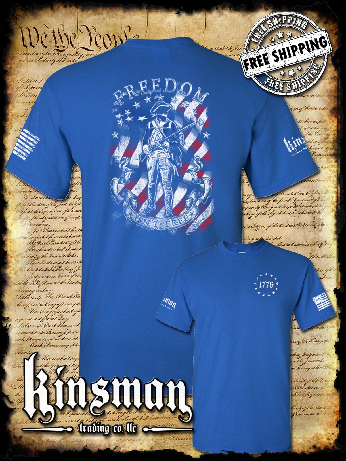 Freedom Isn't Free Patriotic American Flag 2-Sided T-Shirt - 2nd Amendment USA gallery