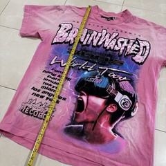 Hellstar T Shirt Men’s Large Brainwashed Pink AOP Skate Grunge Punk Y2K 3005