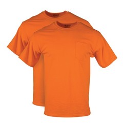 Men’s DryBlend Workwear T-Shirts with Pocket, 2-Pack Shirt, Safety Orange, Large