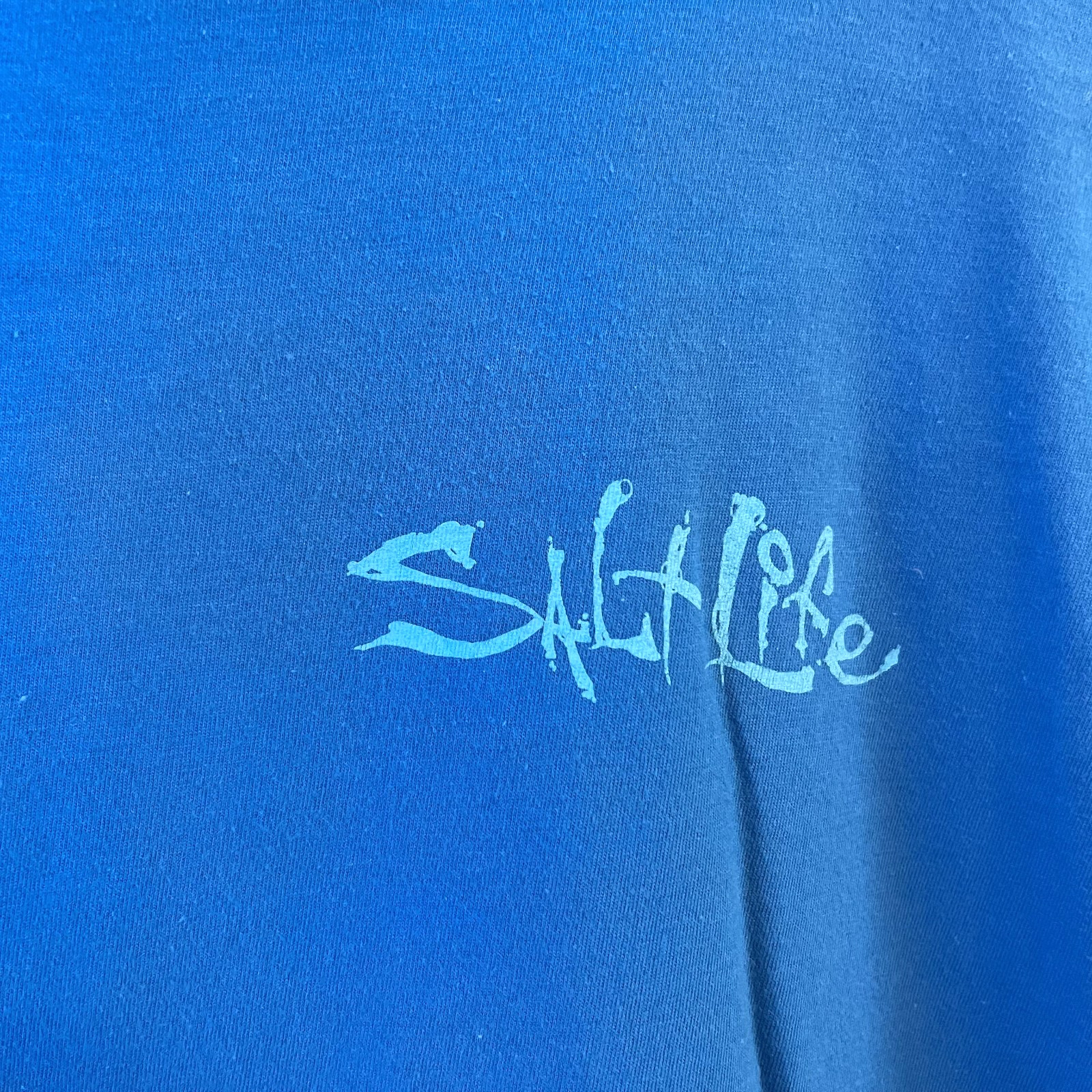 Salt Life Grab Life By The Claw Live Salty Beach Fishing Graphic Shirt Blue Sz M gallery