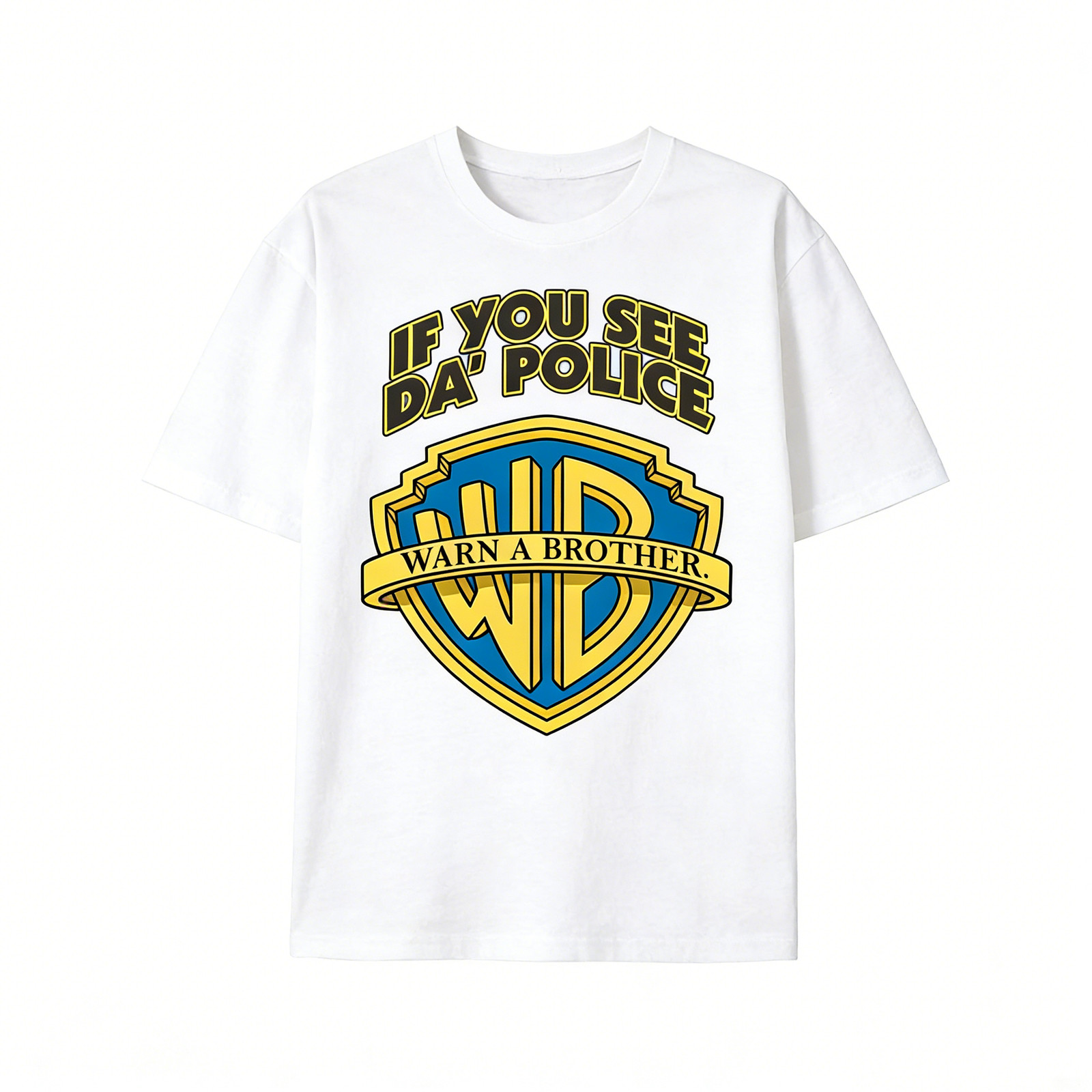 If You See The Police Warn A Brother Print Mens Stylish Graphic Print T-Shirt gallery