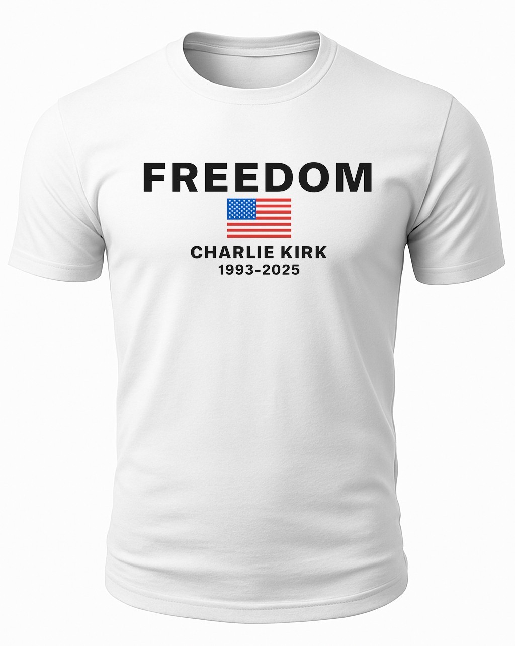 Charlie Kirk Freedom USA American Flag Patriotic T-Shirt gallery
