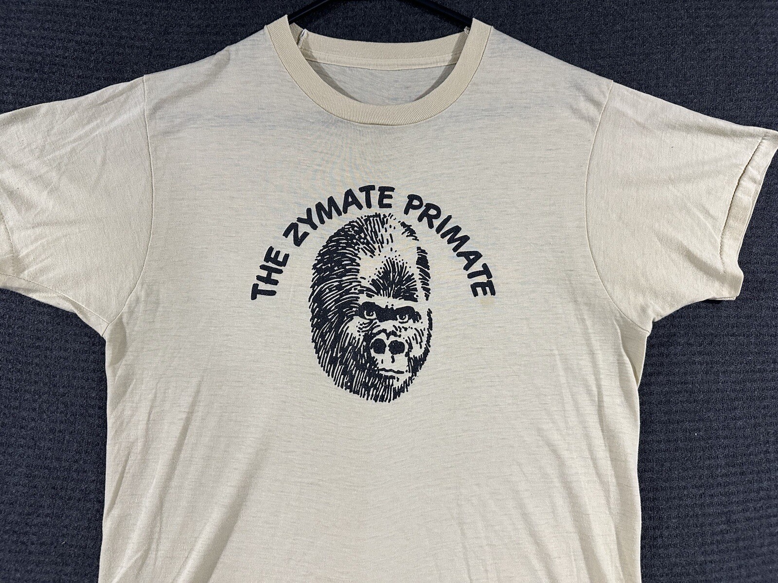 Zymark Zymate Primate Shirt Medium Distressed Vintage Single Stitch Rare