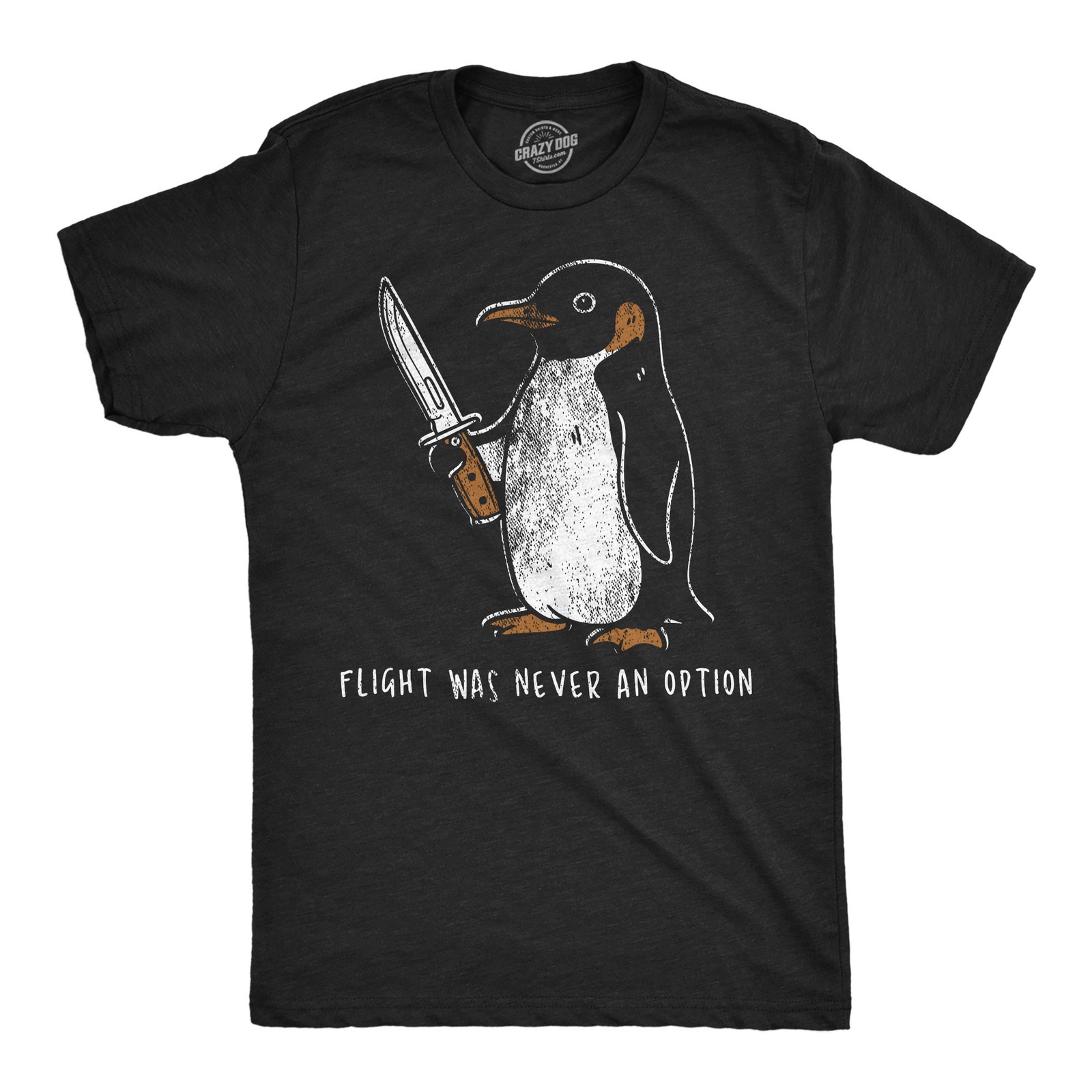Mens Funny T Shirts Flight Was Never An Option Sarcastic Penguin Graphic Novelty gallery