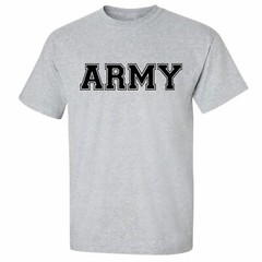 Athletic ARMY Short Sleeve T-Shirt in sport grey – Adult Small to 5X-Large