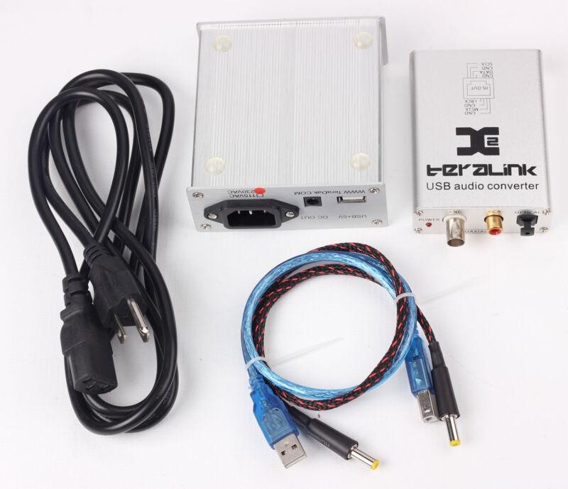 USB TeraLink X2 Spdif Audio Converter BNC Support 24Bit 96K With U9 Power Supply