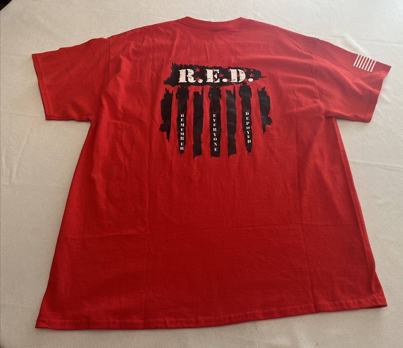Nine Line T Shirt Adult Red Text Logo Police Support Has Misprint 2 Side 3XL gallery