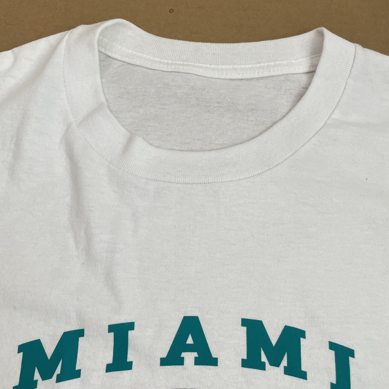 UNKNWN Shirt Adult Extra Large White Teal LeBron Miami Basketball Mens Spellout gallery