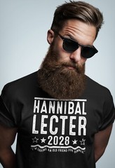 Hannibal Lecter 2028 Election – funny 90s 80s movie humor Xs-5x Unisex Tshirt