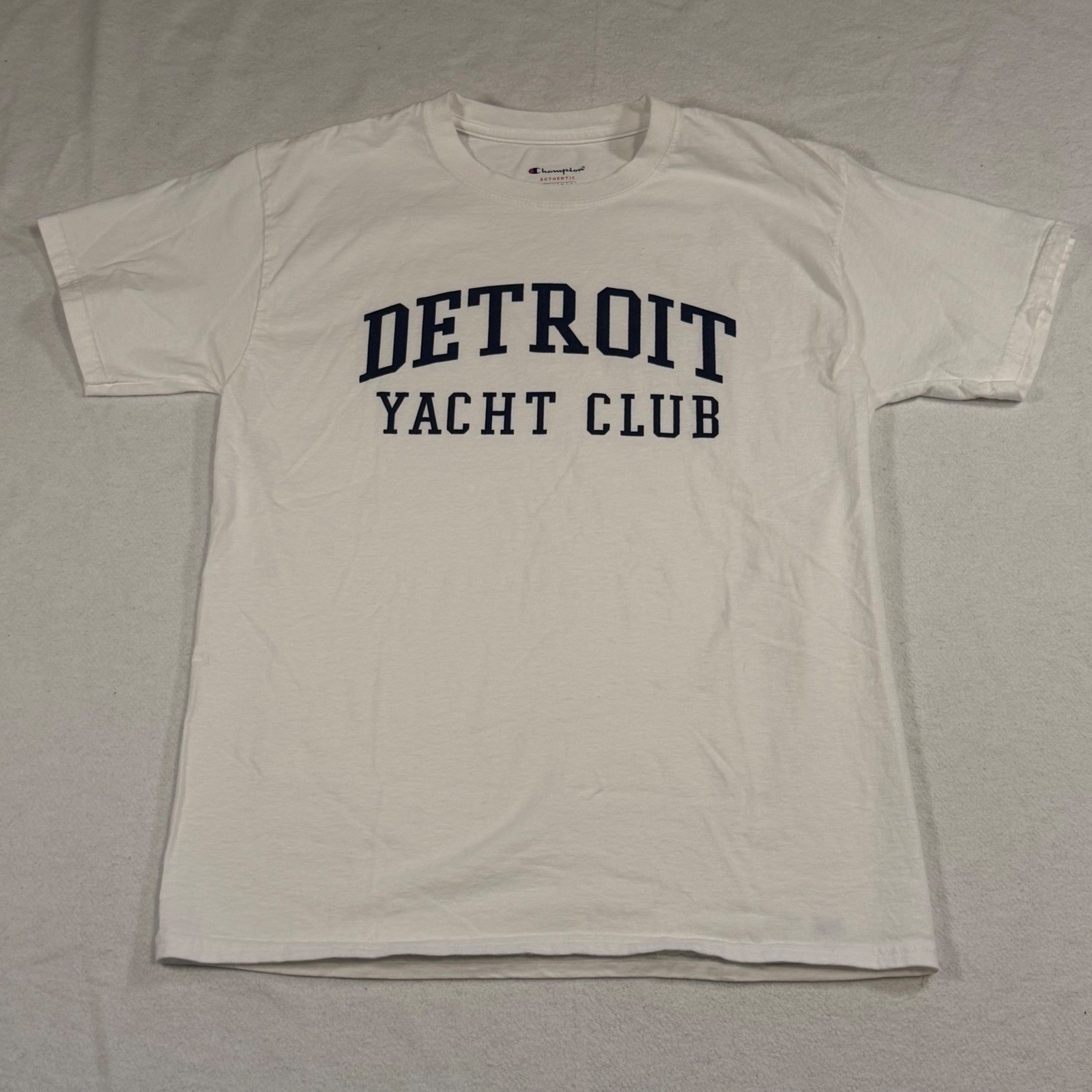 Champion Detroit Yacht Club Graphic T-Shirt White Cotton Mens M T425 WH Nautical gallery