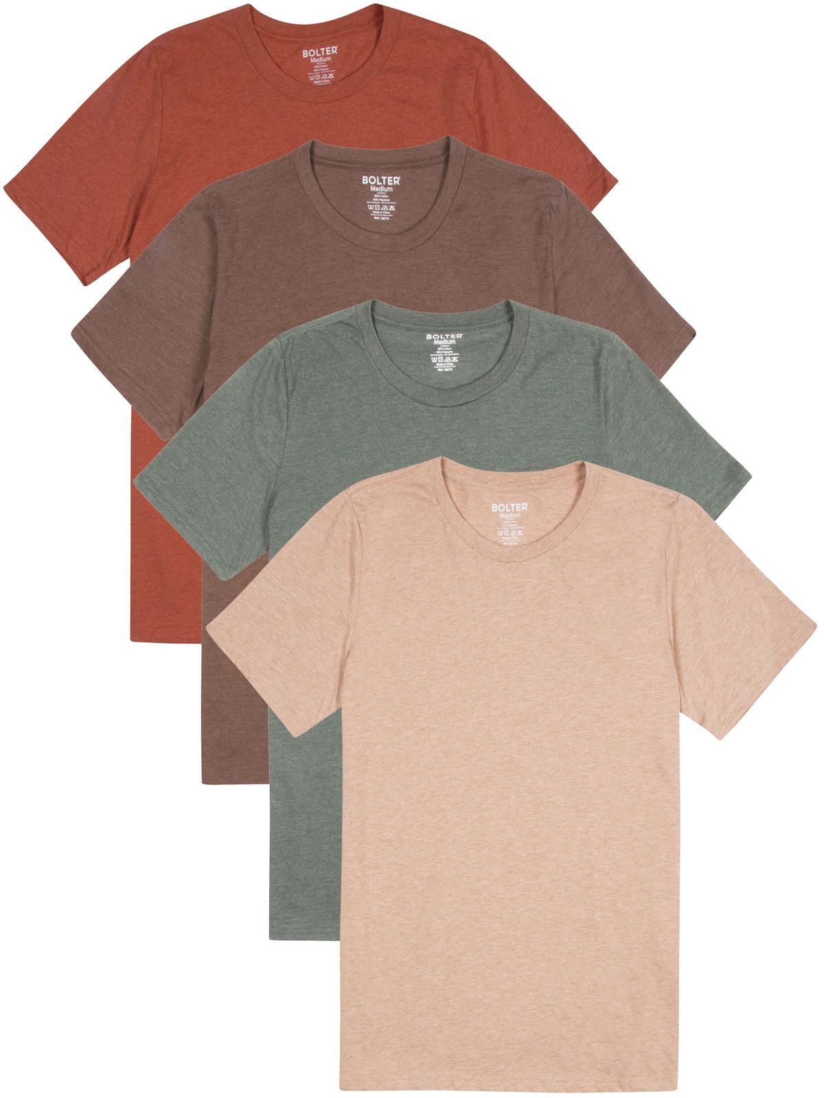 4-Pack Mens Crew Neck T-shirts Cotton Poly Blend by Bolter gallery