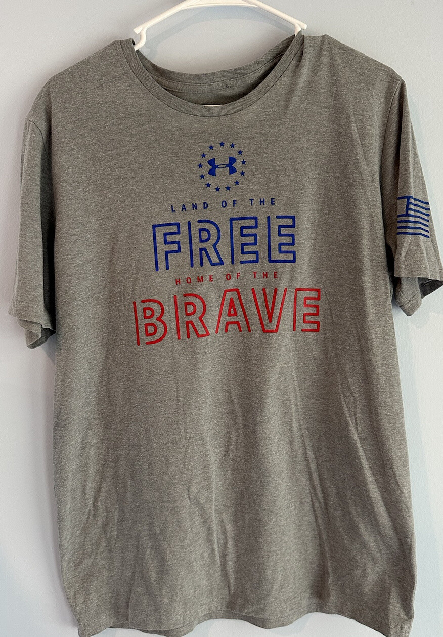 Under Armour Land Of The Free Home Of The Brave T-Shirt Size MD/M/M gallery