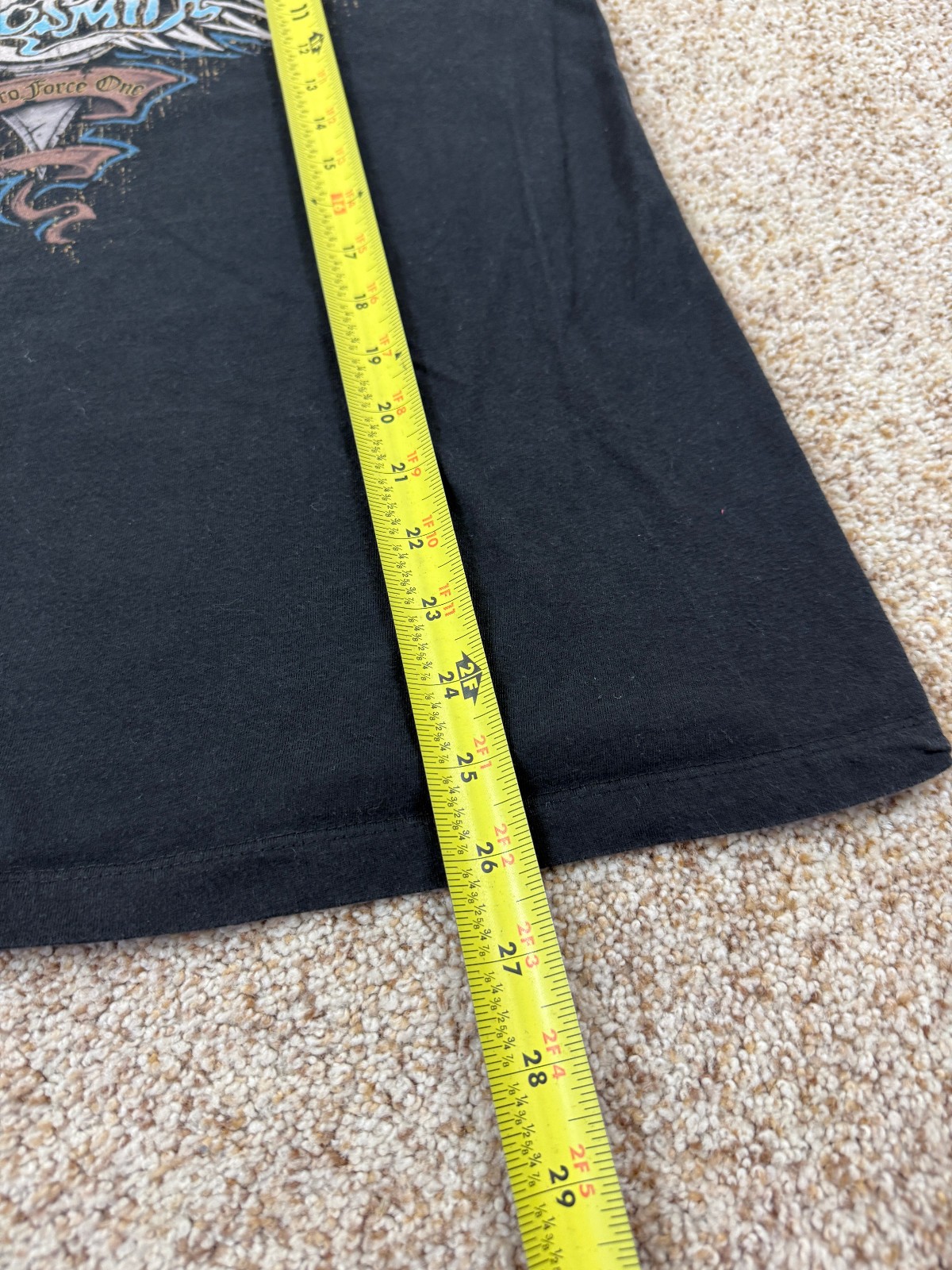 Aerosmith Aero Force One Band T Shirt Black Graphic Tee Wings Spellout Size M gallery