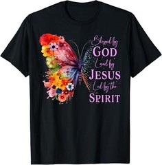 Blessed By God – Loved By Jesus Butterfly T-Shirt