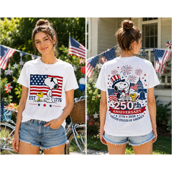 Snoopy America 250th Anniversary Shirt, Peanuts 1776 2026 Patriotic Tee gallery