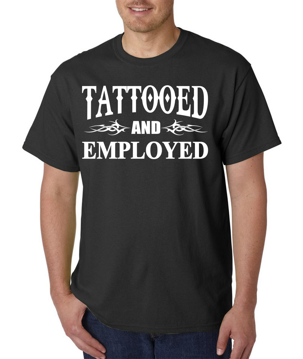 Tattooed And Employed T-Shirt -Funny Work Humor Body Art Free Speech College Tee gallery