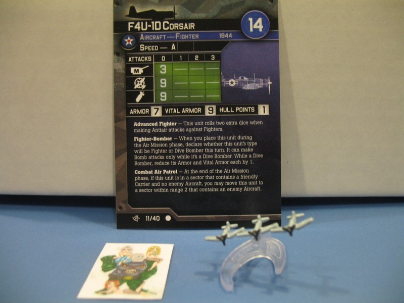 =Axis Allies War at Sea SURFACE ACTION F4U-1D Corsair 11/40 with card=
