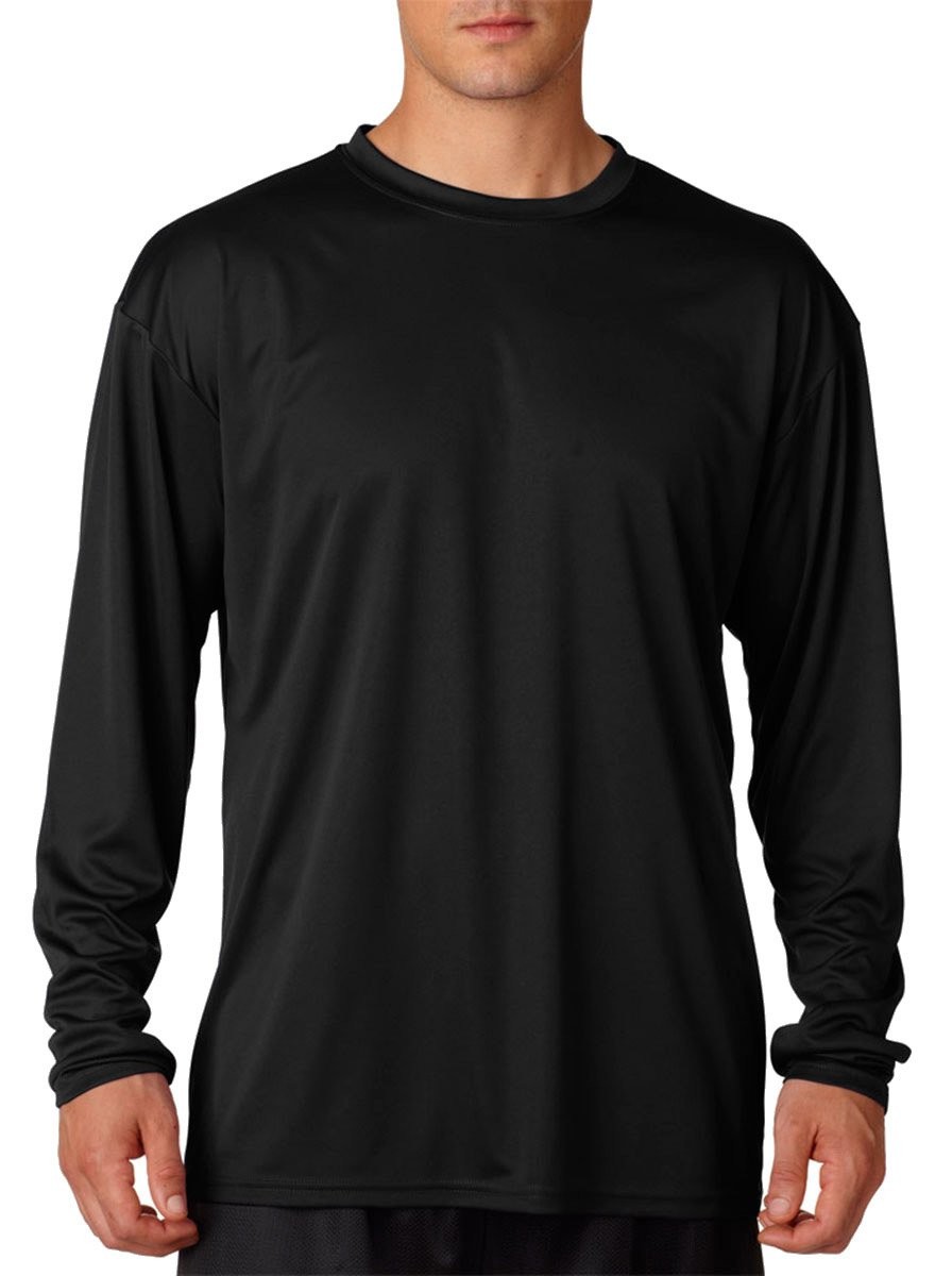 Adult Cooling Performance Long-Sleeve T-Shirt, Blk, X-Large