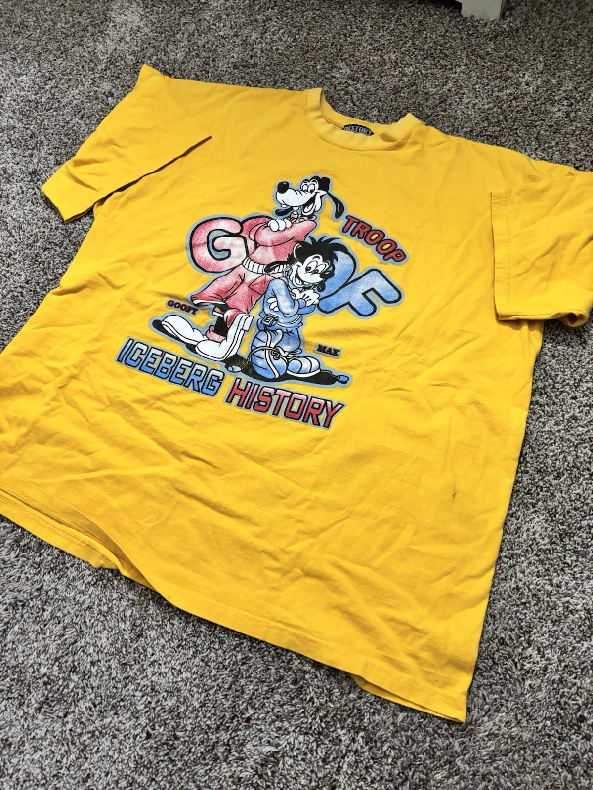 Vintage Iceberg Goofy & Max Troop Goof Shirt Size XL?