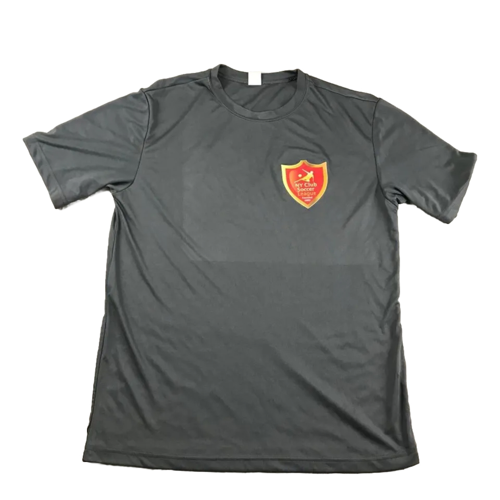 NY Club Soccer League Shirt Mens Medium Gray 2015 Finals Short Sleeves Tee