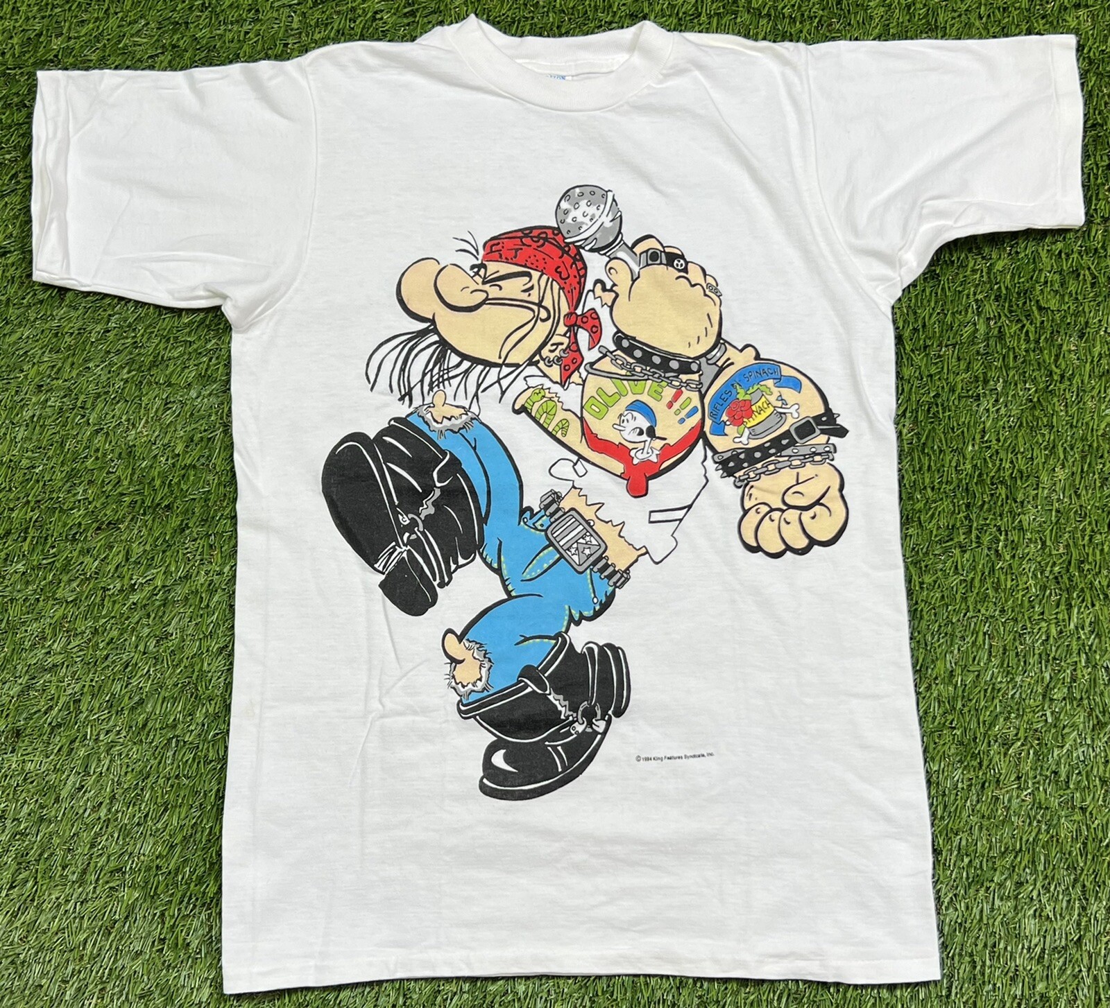 Popeye Punk Rock T-Shirt Men's M Single Stitch Vintage 90s gallery