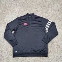 Adidas Shirt Mens Large Black Performance 1/4 Zip Long Sleeve Climalite Golf A3