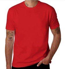Solid Color Basic Short Sleeve T-Shirt, Regular Fit Casual Streetwear for Men