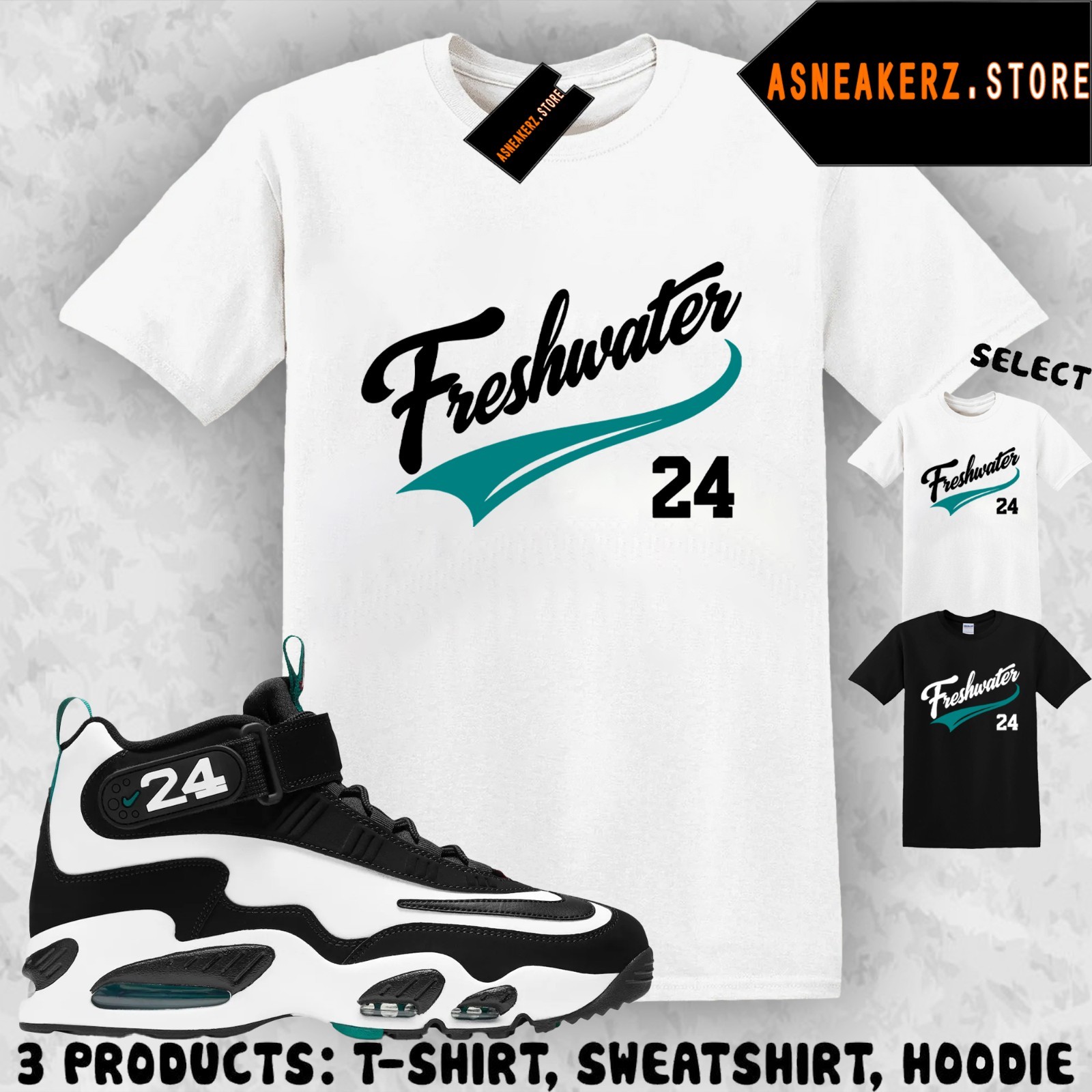 Tee Shirt Matching Air Griffey Max 1 Freshwater Match Sneaker Jersey 24s T-Shirt gallery