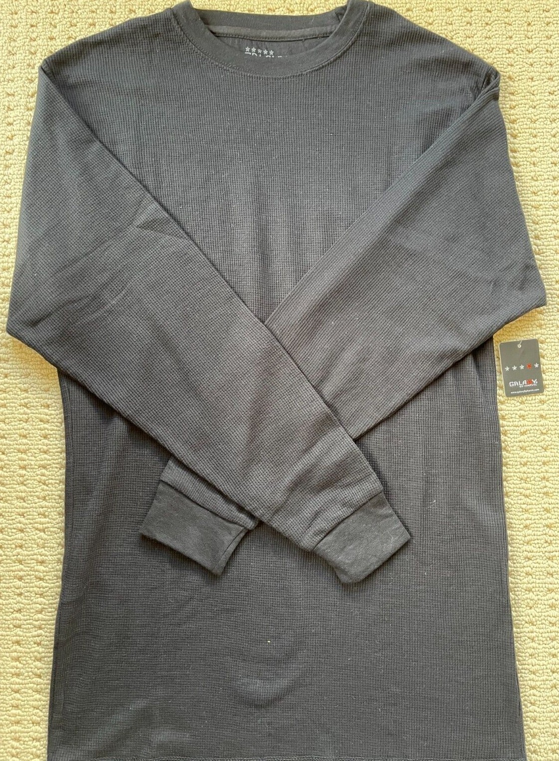 Men Thermal Long Sleeve Shirts Medium Weight Plain Crew Neck Galaxy Harvic New gallery