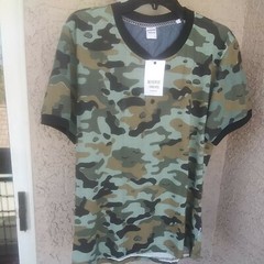 AUTHENTIC”REVERSE THREADS” CHAMP MEN’S CAMO SHORT SLEEVE KNIT TOP SIZE LARGE