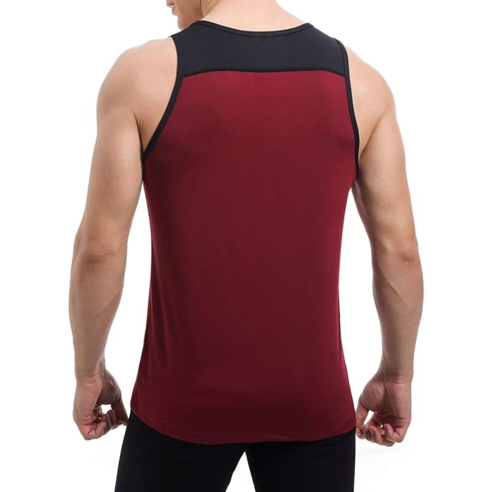 Tank Tops Quick Dry Athletic Gym Sleeveless Shirts Running Workout Jogging Red,L gallery