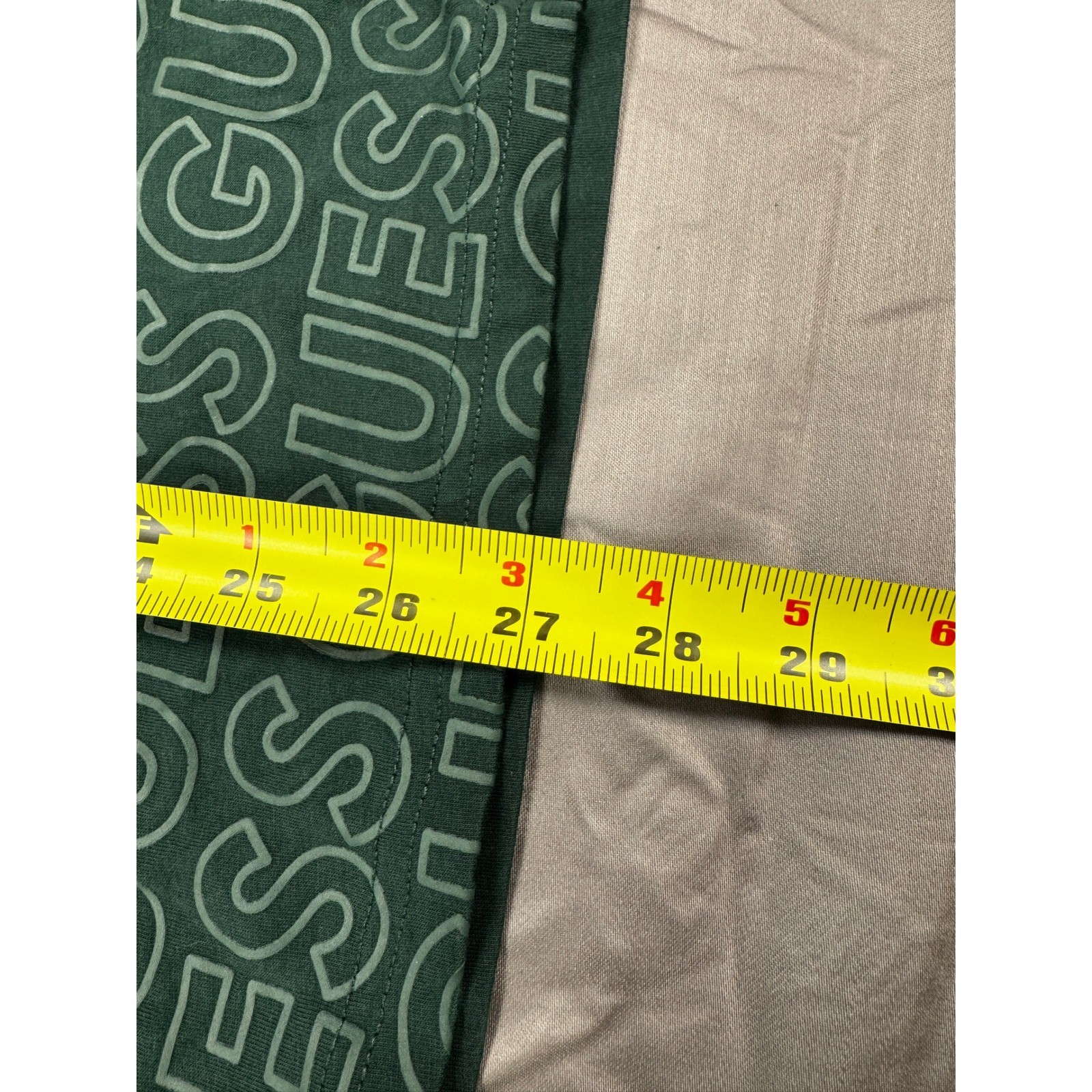 Guess Los Angeles Mens Logo Print T-Shirt Green White Short Sleeve Size L gallery