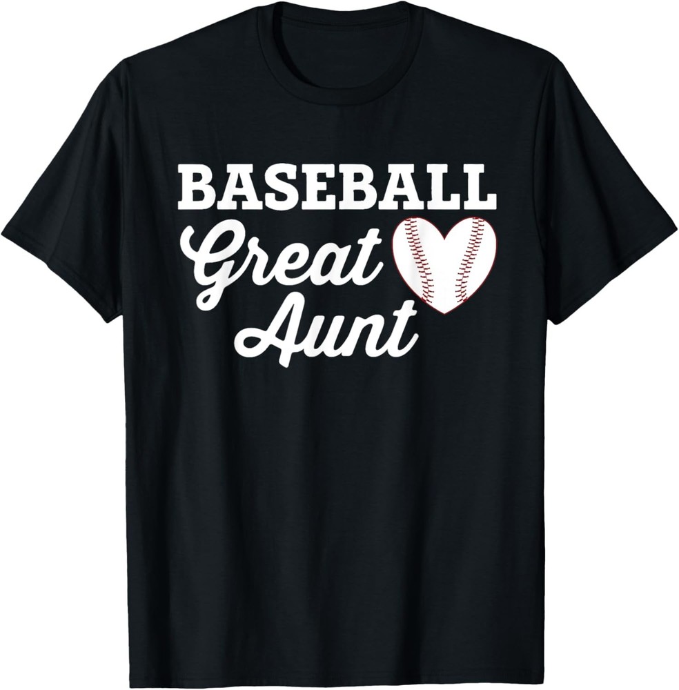Baseball Great Aunt Love Heart Baseball Sports T-Shirt