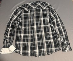 Western Plaid Snap Button Up long sleeve Shirt BKE Buckle Mens Standard XL