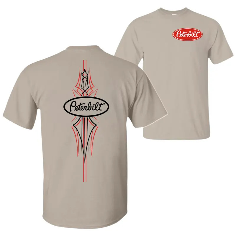 Peterbilt Pinstripe Logo Vintage Semi Truck Graphic T-Shirt Tee