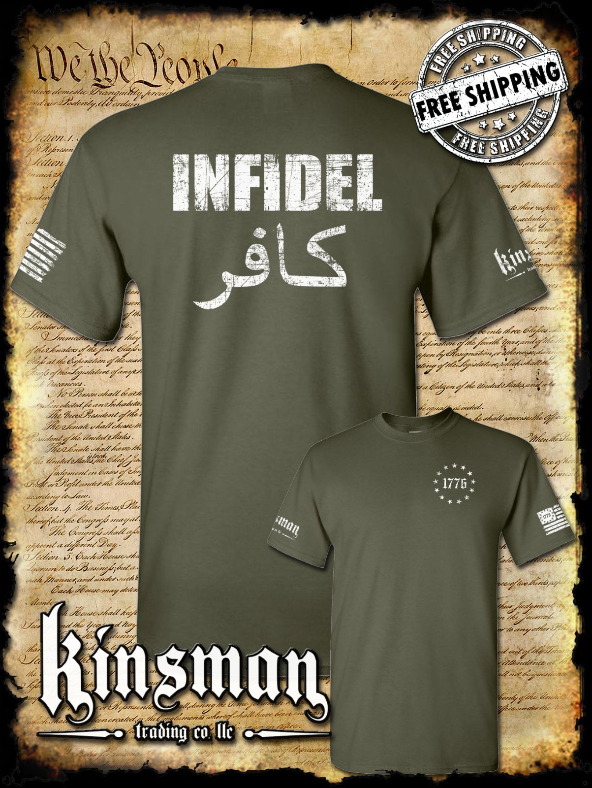 Infidel 2-Sided T-Shirt - USA Patriotic Freedom Military Proud Pro Gun Rights gallery