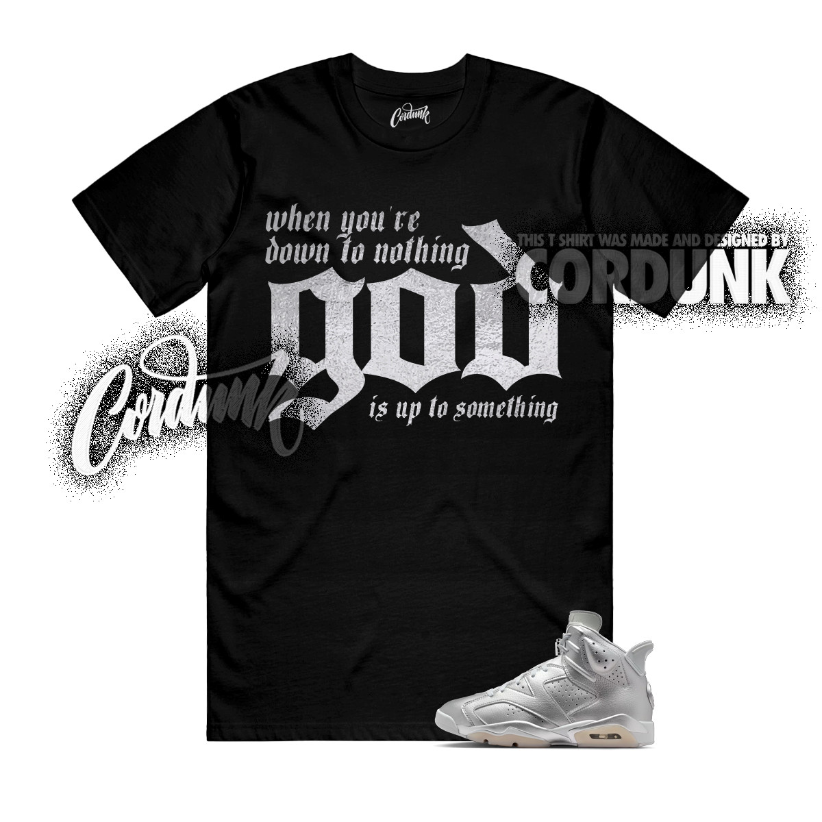 6 Metallic Silver Pure Platinum Oil Grey T Shirt Match UTS