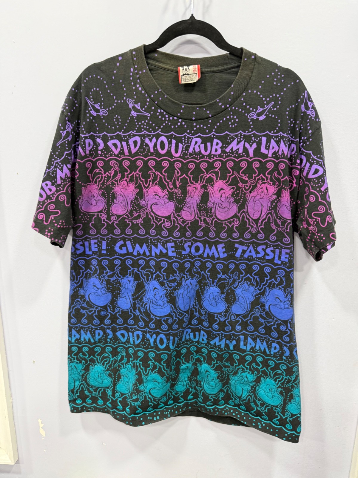 Vintage Rare 90's Disneys Aladden "Genie" AOP One size fits all T-shirt gallery