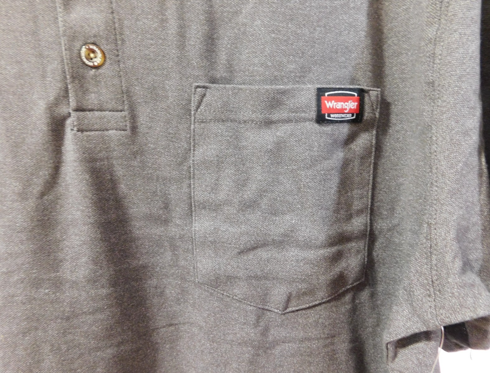Wrangler Workwear Flex Pen Pocket Henley T-Shirt Men's XL (46-48) Charcoal gallery