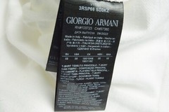 Giorgio Armani Black Label White Red Logo THICK Cotton Blend T Shirt Sz 58 NEW