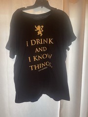 I Drink And I Know Things Tyrion Lannister Game Of Thrones Mens 2X T-Shirt