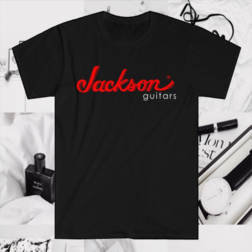 Jackson Guitars Red Men’s Black T-Shirt Size S to 5XL
