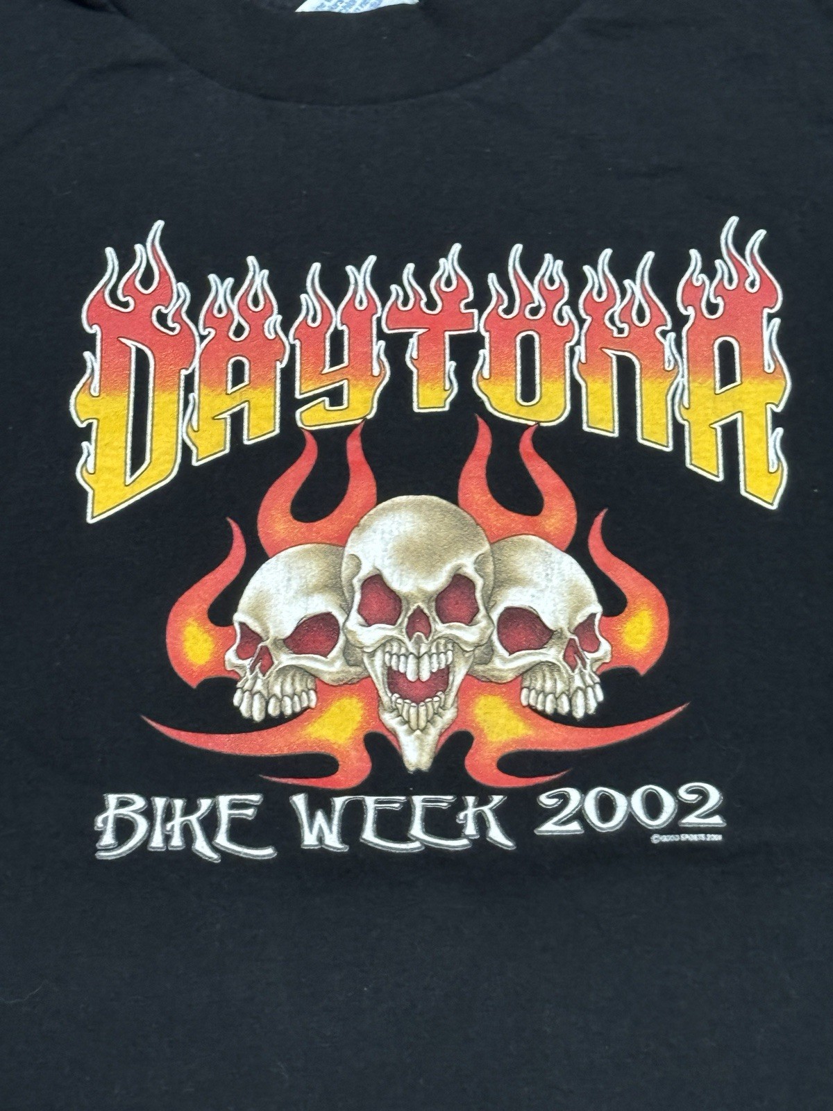 Vintage Daytona Bike Week T-shirt Large Biker Flames Skulls 2002 Motorcycle 3XL gallery