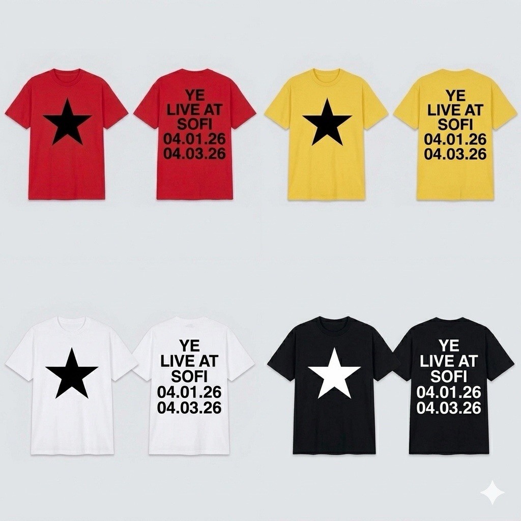 Kanye West BULLY Star Live A Sofi Merch T Shirt New 2026 Ultra Light Beam Pablo gallery